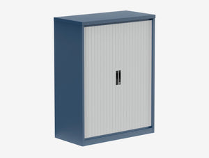 Silverline Mline 1320Mm High Steel Tambour Unit In Blue And White Finish