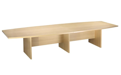 2400mm Boat Shaped Boardroom Table Light Oak