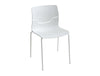 Gaber Slot Stacking Canteen Chair Without Armrests In White With Metal Legs