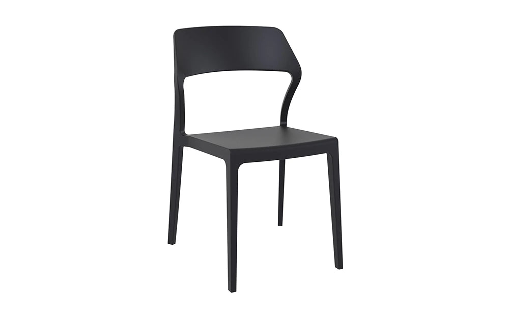 Snow Dining Chair Black Front View