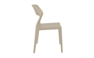 Snow Dining Chair Taupe Side View