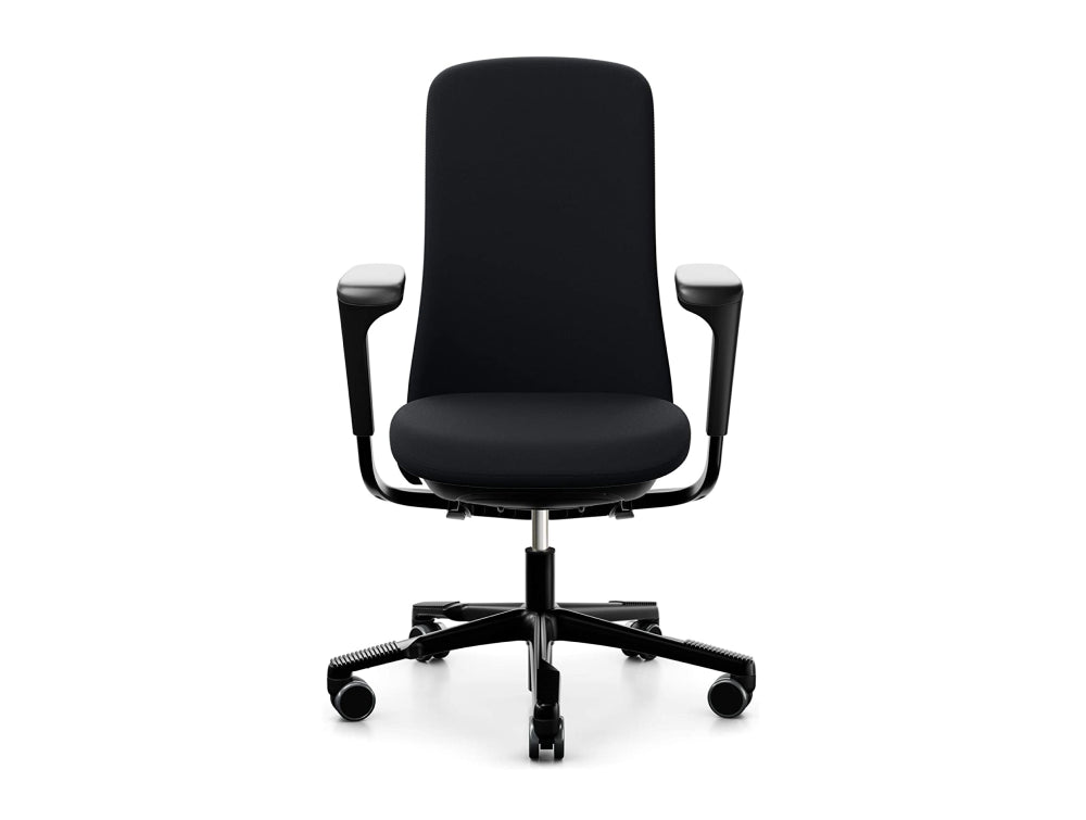 SoFi 7300 Ergonomic Chair in Black Metal with Plastic Armrest and Slideback HAG