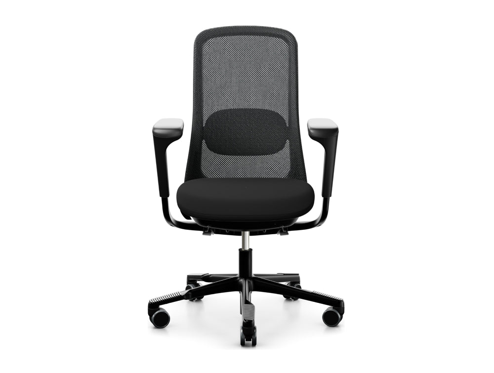 Sofi 7500 Ergonomic Chair in Black Metal With Plastic Armrest And Slideback HAG
