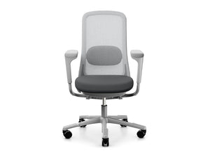 Hag Sofi 7500 Ergonomic Chair In Grey Metal With Plastic Armrest And Slideback
