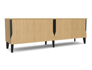 Solini Low Wooden 4-Door Credenza Unit