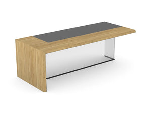 Soreno Desk With Transparent Tempered Glass Leg Wu Seo 1 Oak