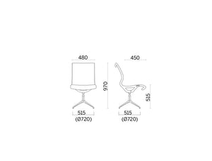 Soul Meeting Office Chair With 4 Star Base 3 Dimensions