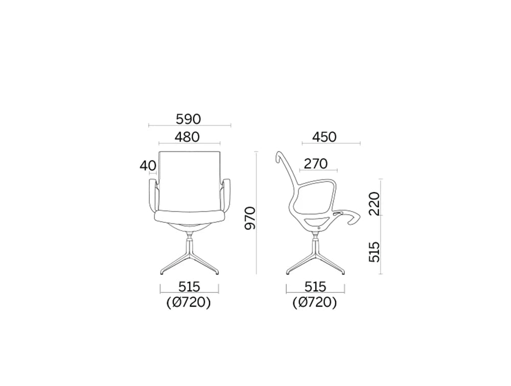 Soul Meeting Office Chair With 4 Star Base And Armrests 4 Dimensions