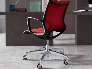 Soul Meeting Office Chair With 5 Star Base And Armrests 10 Back View In Red