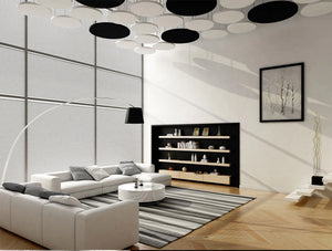 Soundtect Acoustic Circles Ceiling Panel For Rception Areas With Black And White Finish