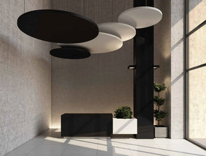 Soundtect Acoustic Circles Hanging Panels With Modern Black And White Finish