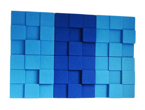 Soundtect Recycled Cubism Acoustic Wall Panel In Blue