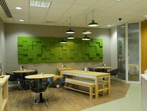 Soundtect Recycled Cubism Acoustic Wall Panel For Canteen Areas With Recycled Green Material