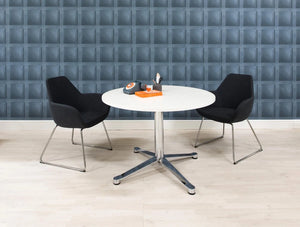 Spacestor Breve Breakout Table 8 With Black Armchair
