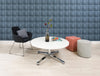Spacestor Breve Breakout Table 9 With Black Armchair And Poufs