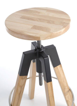 Spin 2 Round Bar Stool with Footrest Seat Detail