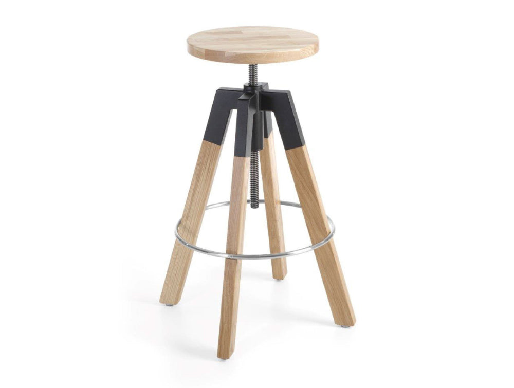 Spin 2 Round Bar Stool with Footrest
