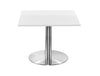 Square Dining Brushed Steel Table 1000mm 3