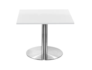 Square Dining Brushed Steel Table 1000mm 3