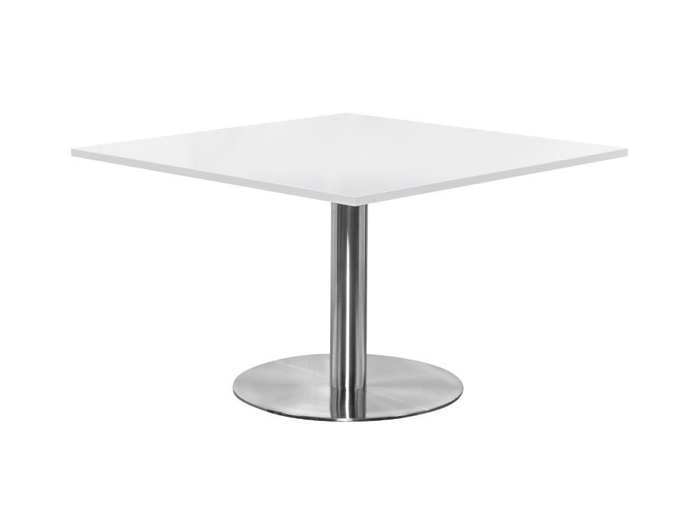 Square Dining Brushed Steel Table 1200mm