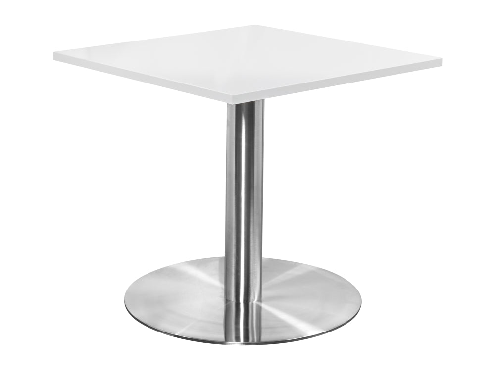 Square Dining Brushed Steel Table 800mm
