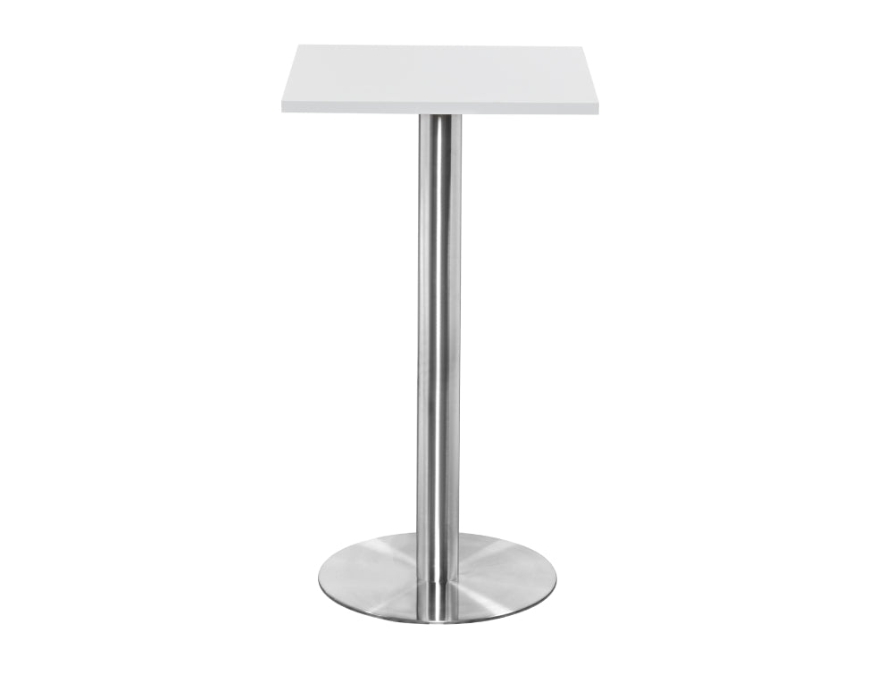 Square Poseur Brushed Steel Table 600mm 2