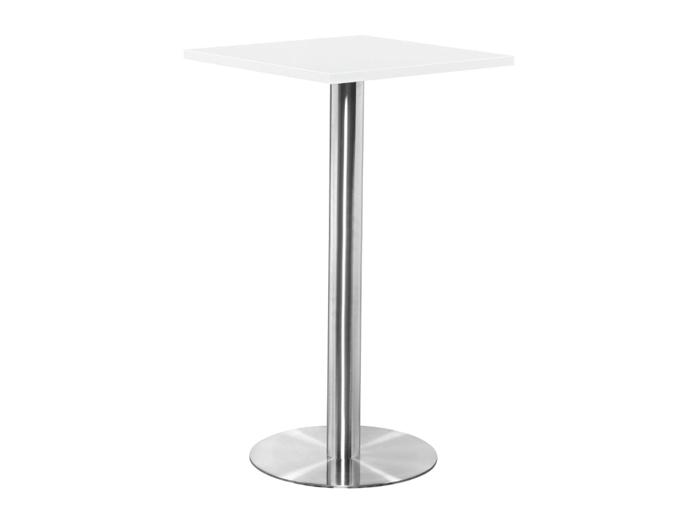 Square Poseur Brushed Steel Table 600mm 3