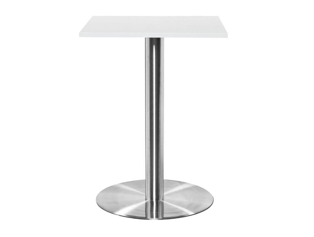 Square Poseur Brushed Steel Table 800mm 4