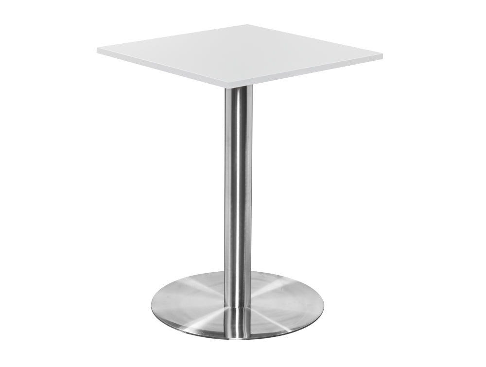 Square Poseur Brushed Steel Table 800mm