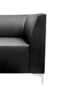 Stand-Alone Armchair in Black Faux Leather Armrest Detail