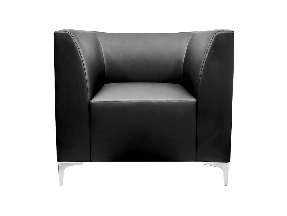 Stand-Alone Armchair in Black Faux Leather