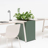 Standard Freestanding Planters in Green Finish with White Chair and Wooden Table