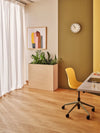 Standard Freestanding Planters with Yellow Mobile Chair and White Desk