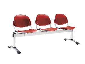 Star 3 Seater Beam Seating Chair Polypropylene In Red