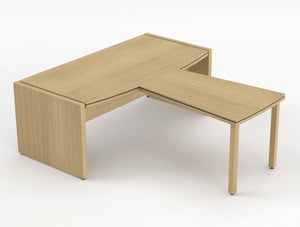 Status Executive Desk With Front Meeting Extension Canadian Oak Finish 2000Mm