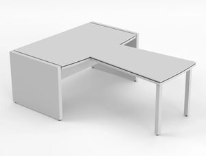 Status Executive Desk With Front Meeting Extension White Pastel Finish 1700Mm
