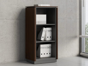 Status Executive Furniture Range Medium Open Book Storage Cabinet In Chestnut Finish