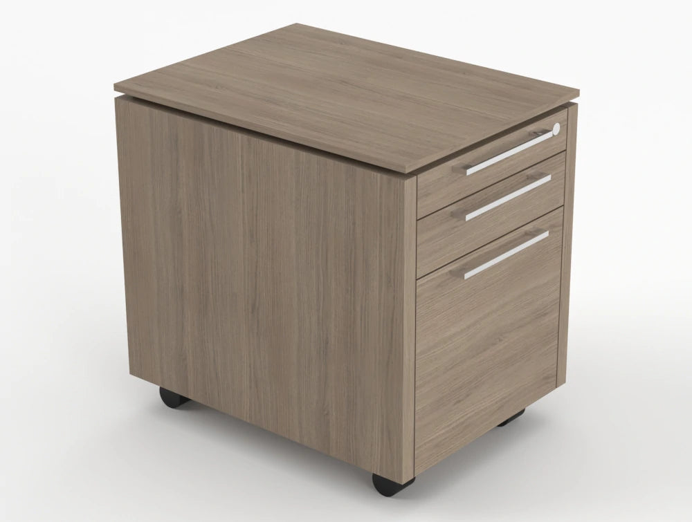 Status Executive Pedestal Grey Oak Finish