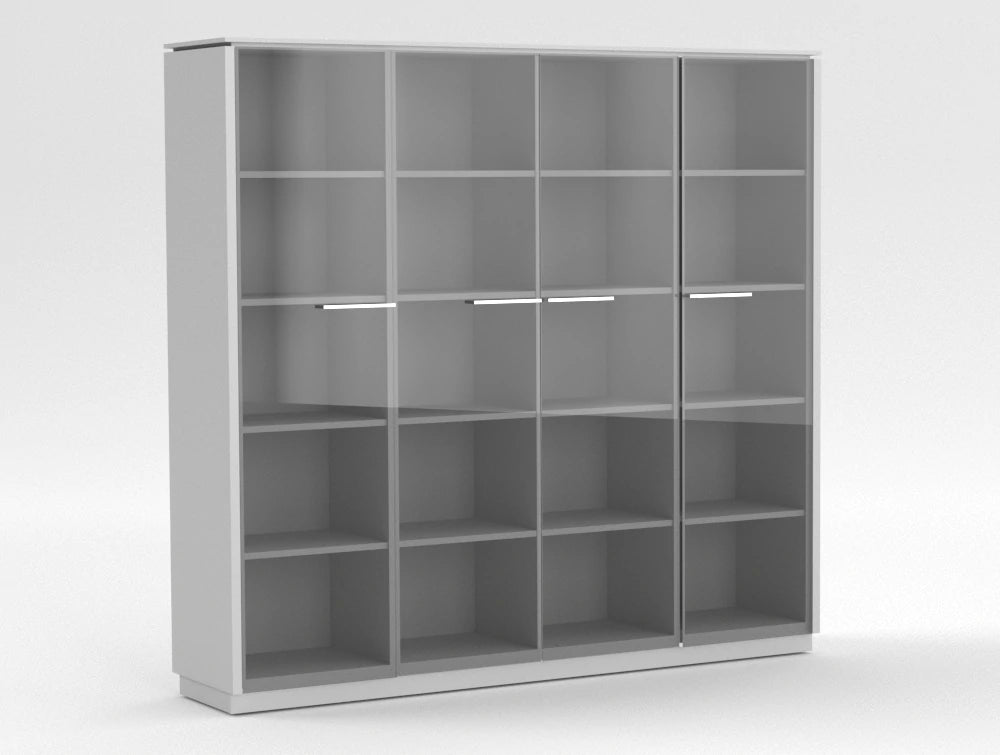 Status Executive Storage Unit With Glass Doors 1871Mm White Pastel Finish