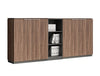 Status Executive Wide Storage Unit with Glass Doors 1167mm Canadian Oak Finish