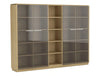 Status Executive Wide Storage Unit With Glass Doors 1871Mm Canadian Oak Finish