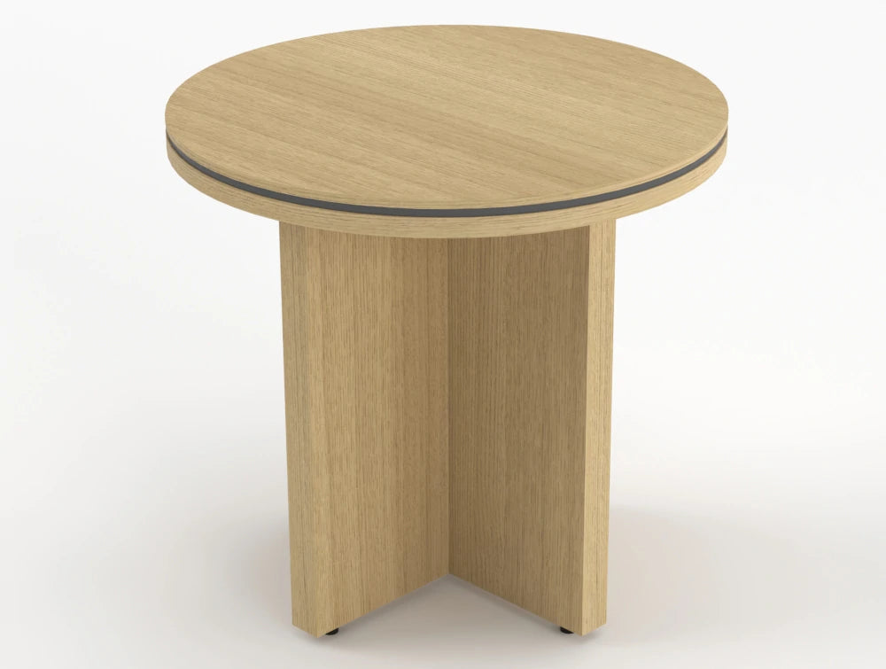 Status Round Meeting Table 800Mm Canadian Oak Finish