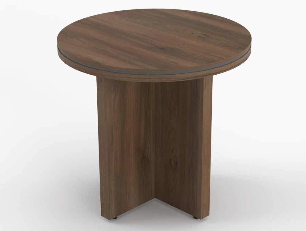 Status Round Meeting Table 800Mm Canadian Oak Finish