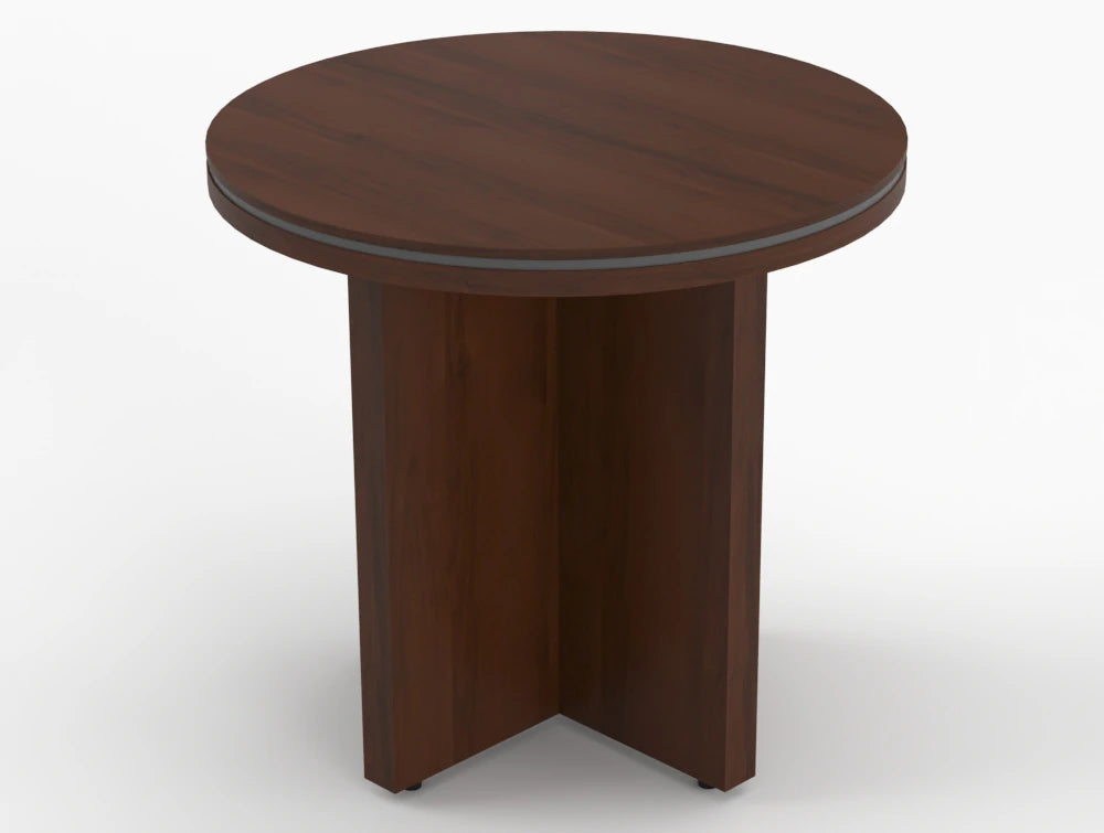Status Round Meeting Table 800Mm Lowland Walnut Finish