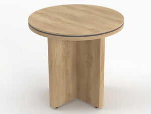Status Round Meeting Table 800Mm Natural Oak Finish