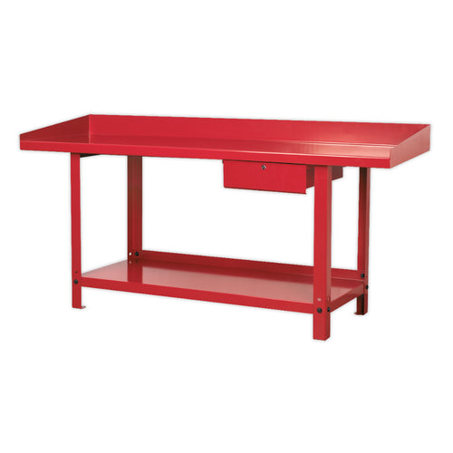 Steel Workbench with Drawer 2m with Tray-Style Top