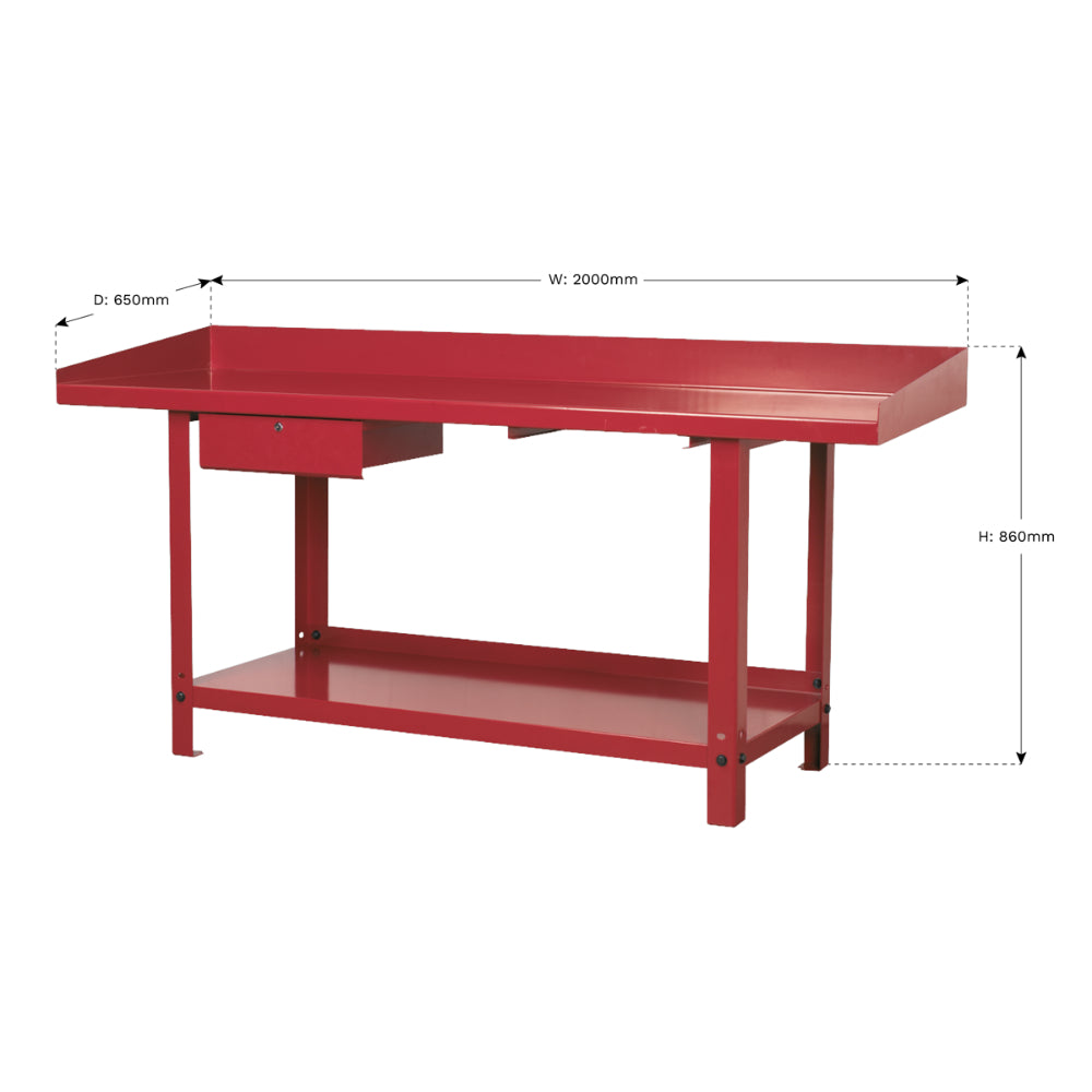 Steel Workbench with Drawer 2m AP1020 2