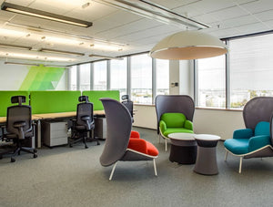 Sunbeam Ceiling Lights For Open Office Plan With Desks Ergonomic Chair