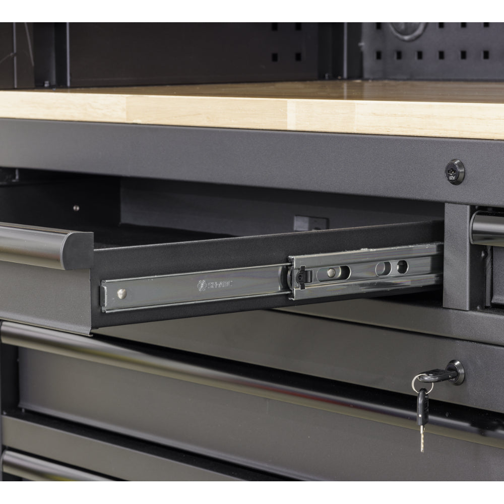 Superline PRO Black Edition Top Hutch and 2 Drawer Riser 1549mm AP6203BE 5