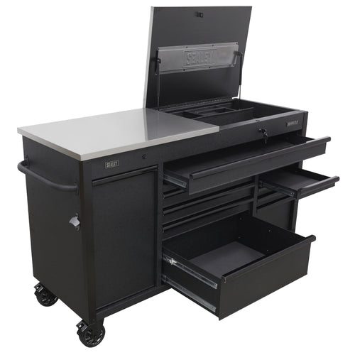 Superline PRO Mobile Tool Cabinet with Power Tool Charging Drawer 1600mm